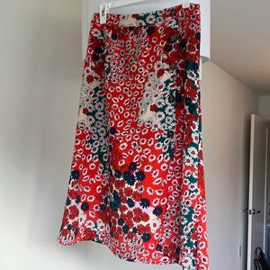 SHEIN Red Patterned Skirt Size Small